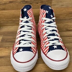 Converse Red and Blue Star High Tops